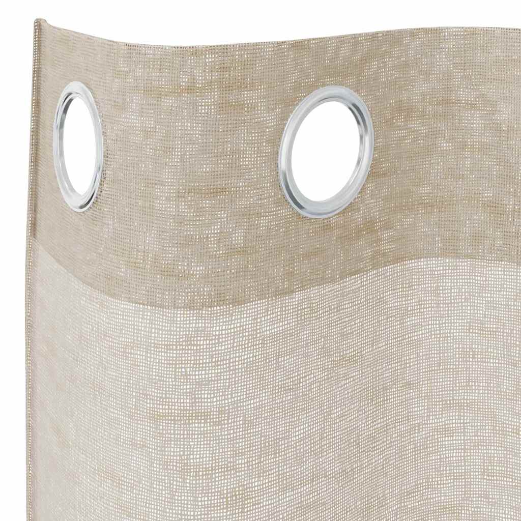 Cortina de Voilé 2 pcs Arena 140 x 140 cm Poliéster