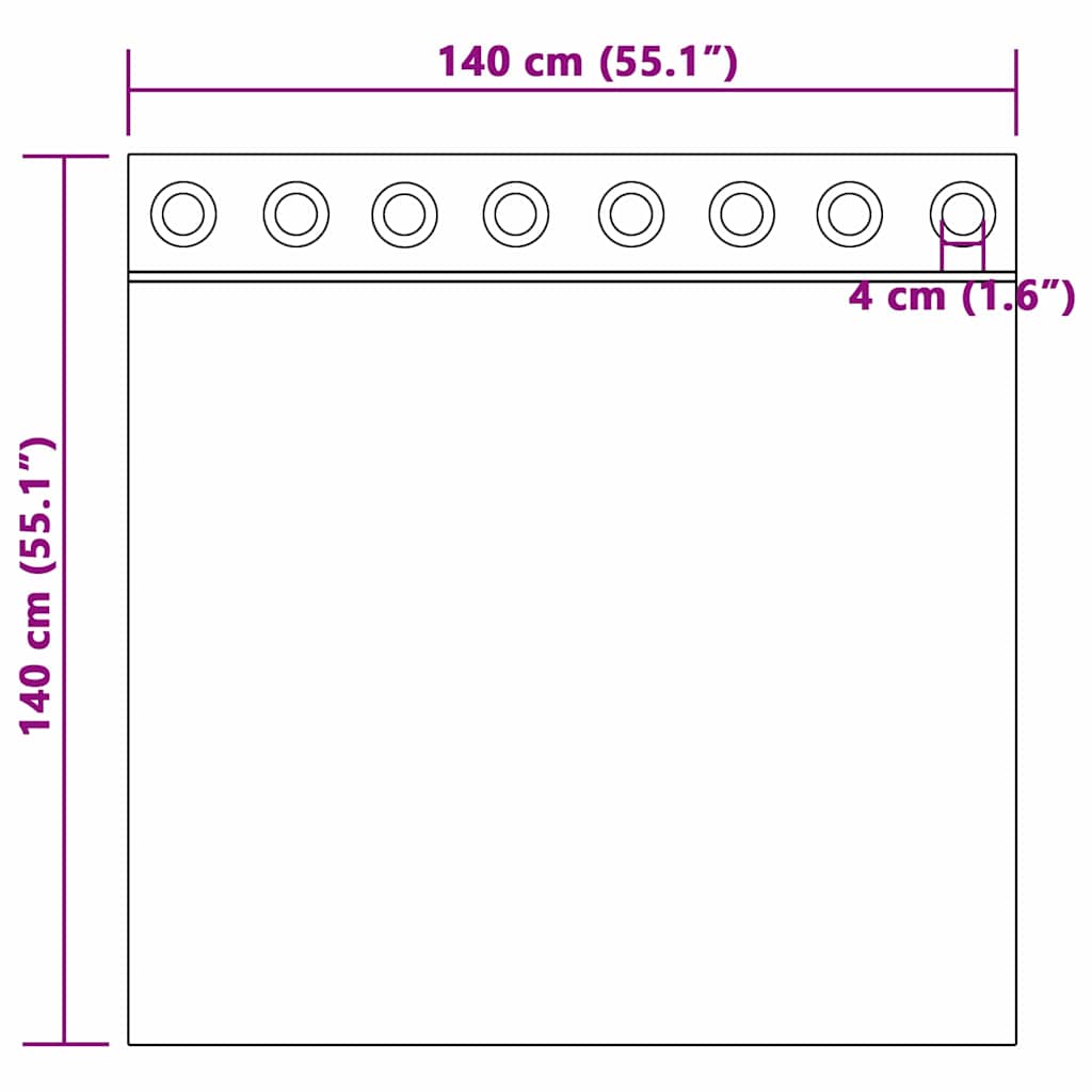 Cortina de Voilé 2 pcs Arena 140 x 140 cm Poliéster