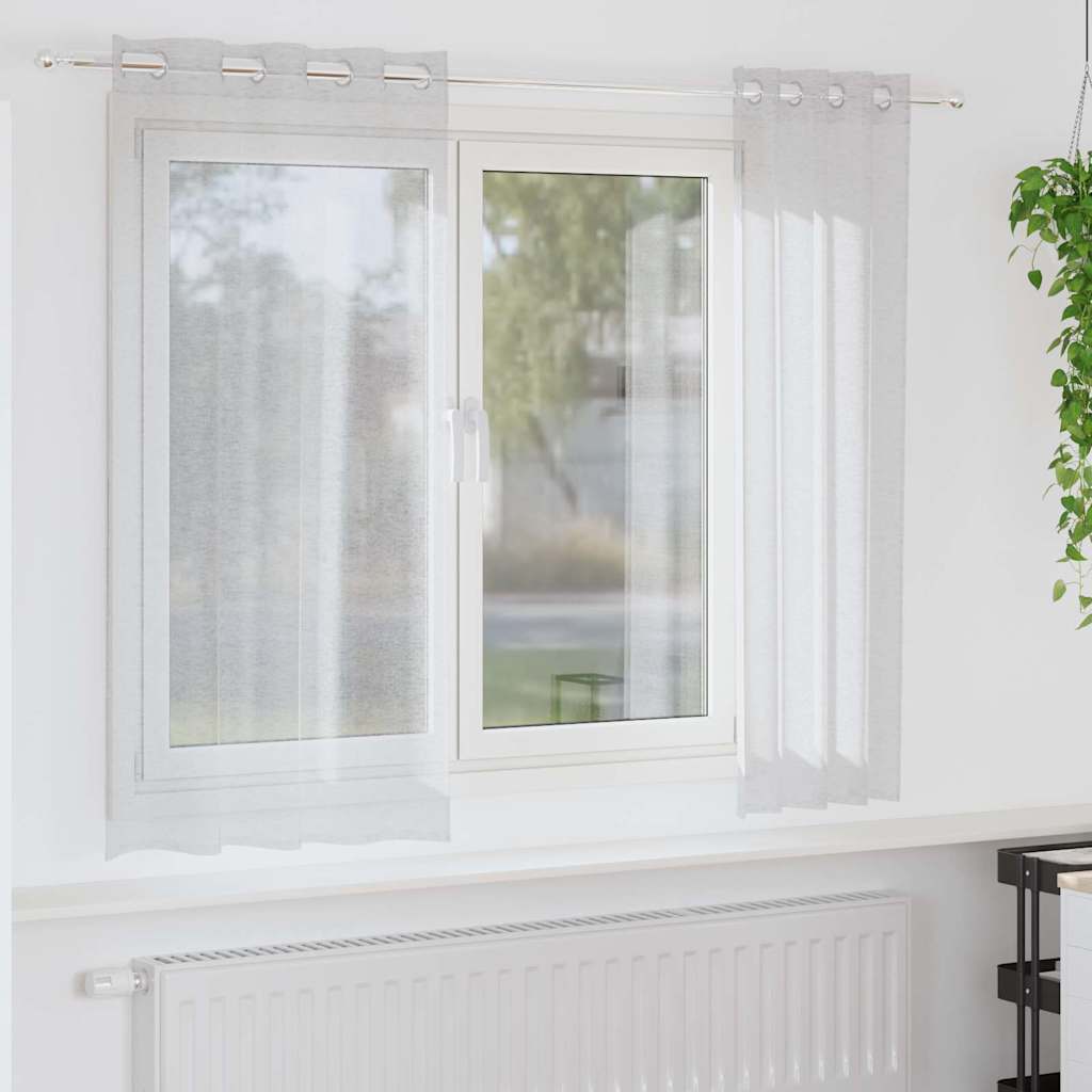 Voile Curtain 2 pcs Sand 140 x 140 cm Polyester