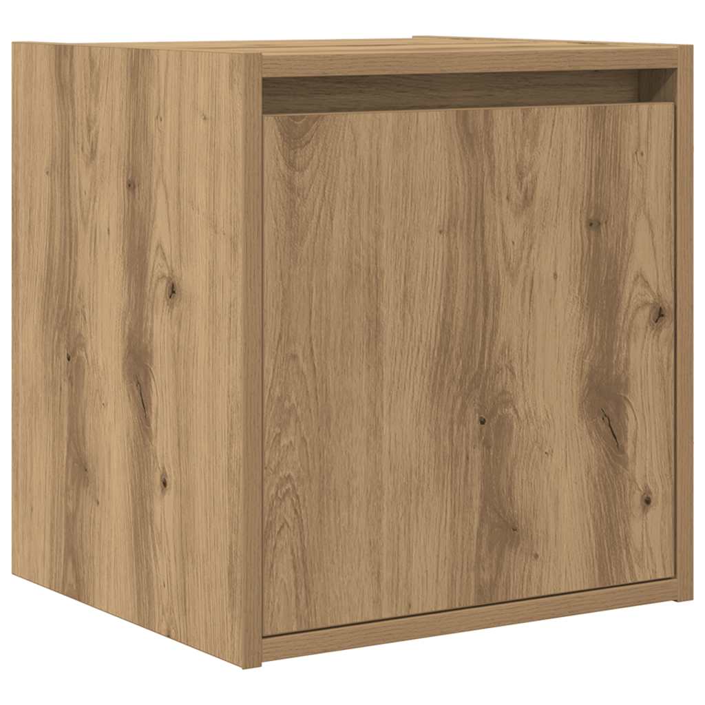 Mesita de noche de pared roble artisan 38x34x40 cm