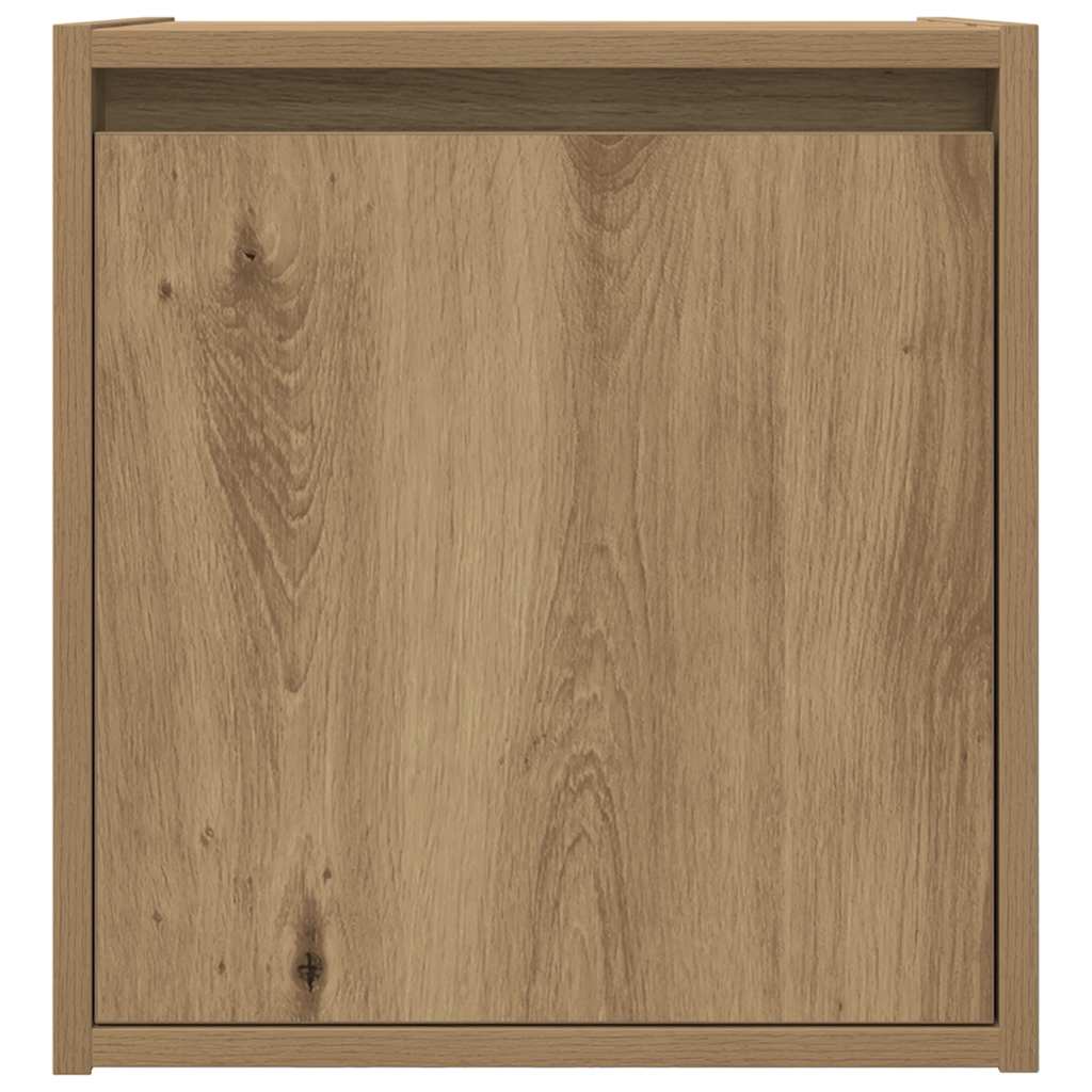Mesita de noche de pared roble artisan 38x34x40 cm