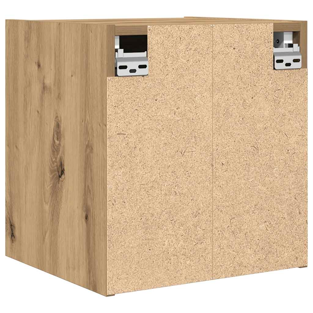 Mesita de noche de pared roble artisan 38x34x40 cm