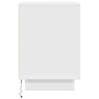 Mesilla de noche con luces LED blanca 38x34x50 cm