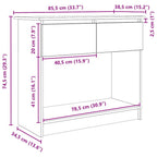 Mesa consola con cajones blanca 85,5x38,5x74,5 cm