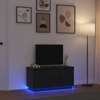 Mueble de TV con luces LED blanco 100X35,5x25 cm