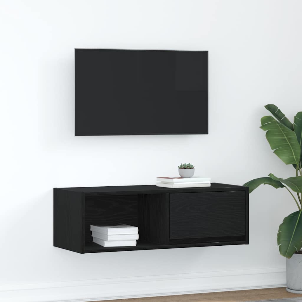 Mueble de pared TV con luces LED gris hormigón 140x31x38 cm