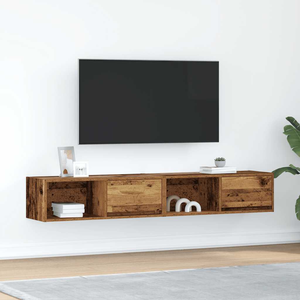 Muebles de TV 2 uds 100x31x25,5 cm Madera ingeniería envejecida