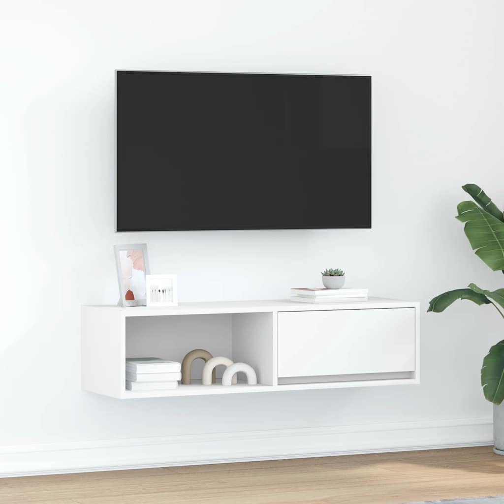 Mueble de pared TV con luces LED gris hormigón 140x31x38 cm