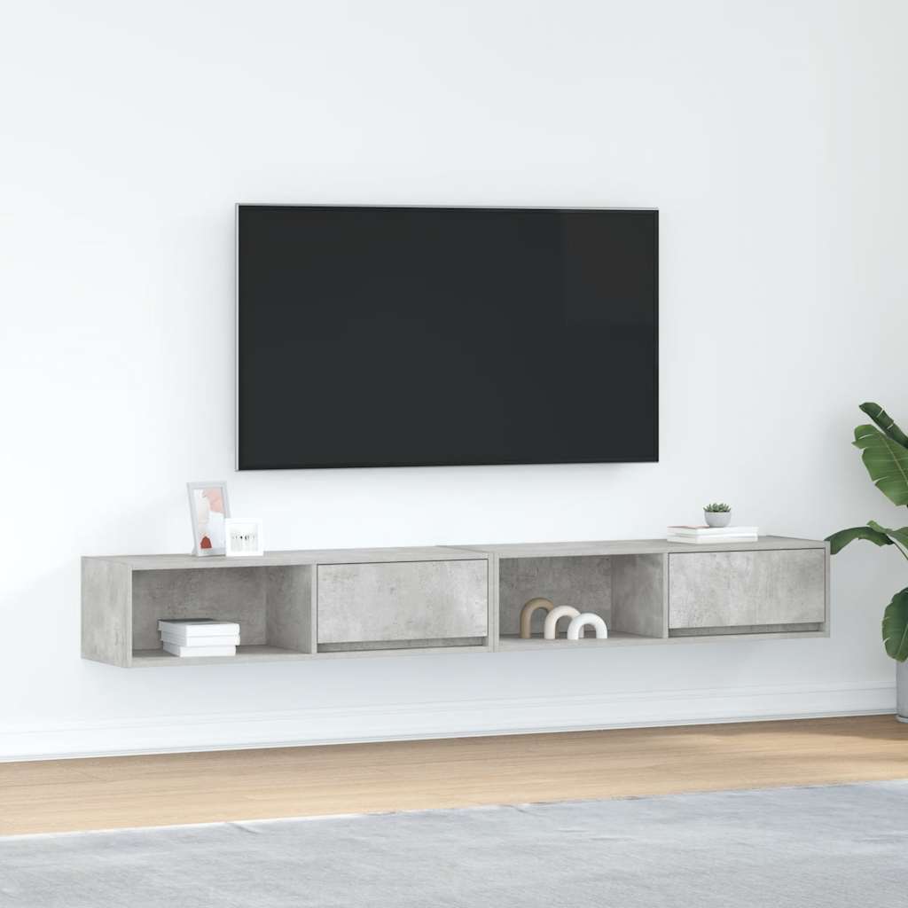 Muebles de TV 2 uds 100x31x25,5 cm Madera ingeniería envejecida