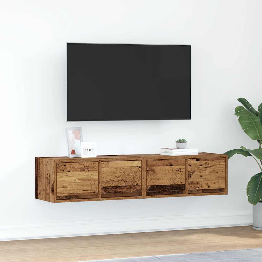 Muebles de TV 2 uds 100x31x25,5 cm Madera ingeniería envejecida