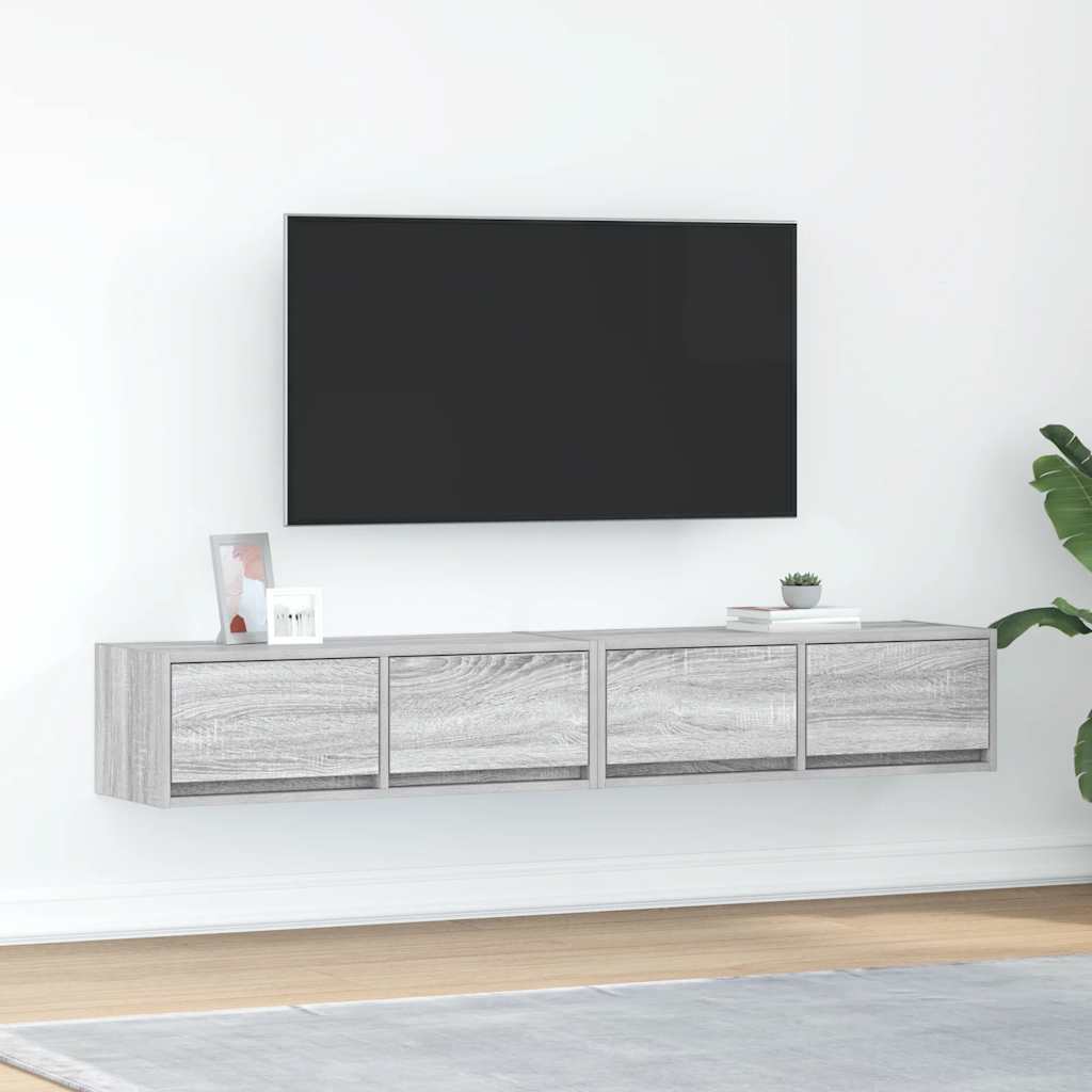 Muebles de TV 2 uds 100x31x25,5 cm Madera ingeniería envejecida