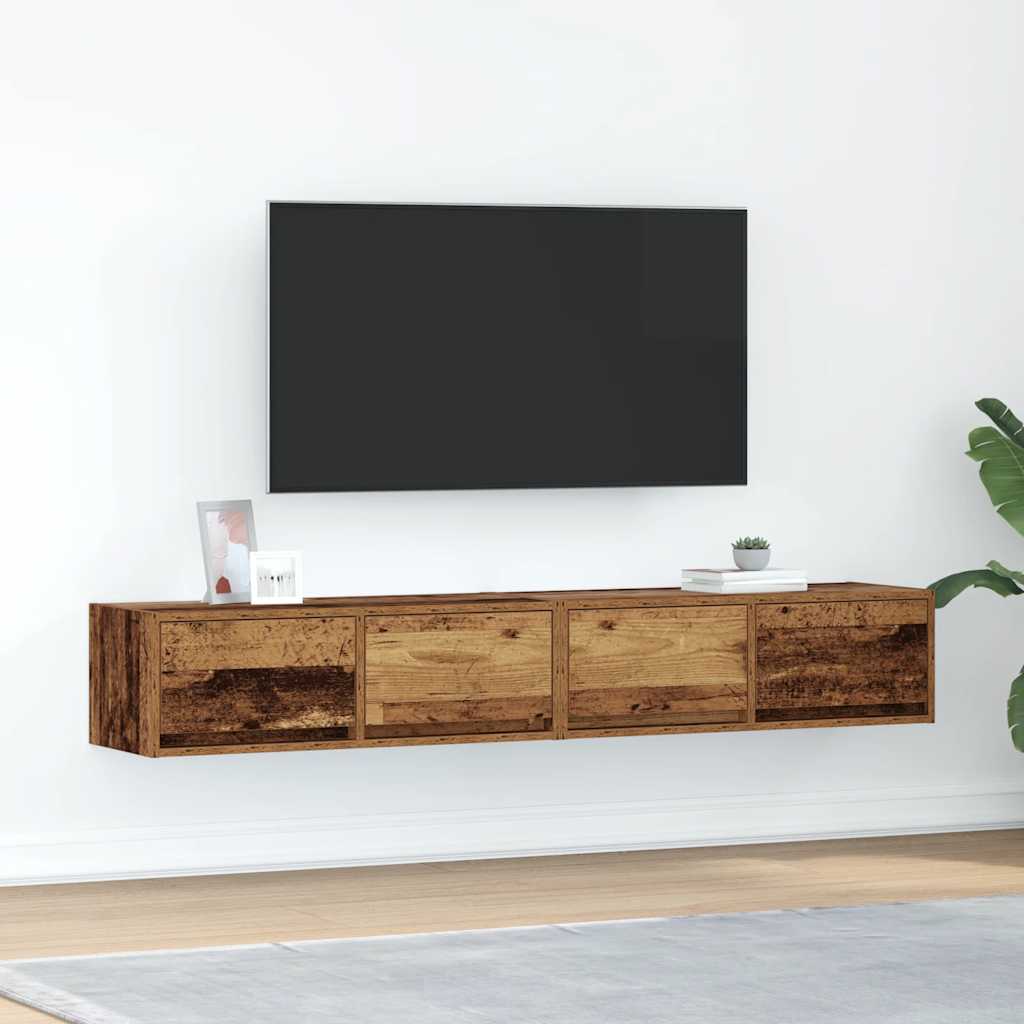 Muebles de TV 2 uds 100x31x25,5 cm Madera ingeniería envejecida