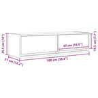 Gabinete de TV 100 x 31 x 25,5 cm Madera contrachapada