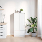 Armario con cajón blanco 55,5x34x119,5 cm Madera de ingeniería