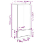 Armario con cajón blanco 55,5x34x119,5 cm Madera de ingeniería