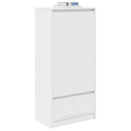 Armario con cajón blanco 55,5x34x119,5 cm Madera de ingeniería