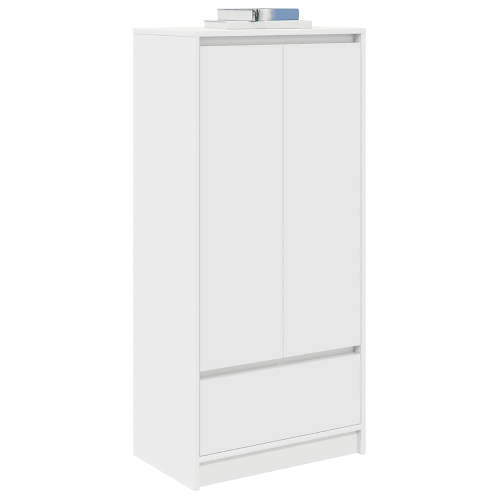Armario con cajón blanco 55,5x34x119,5 cm Madera de ingeniería