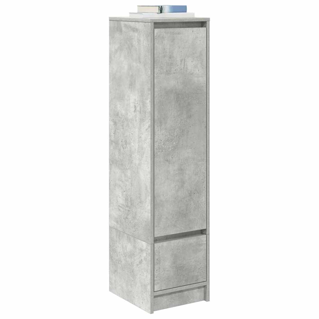 Aparador alto gris hormigón 29,5x34x119,5 cm madera ingeniería