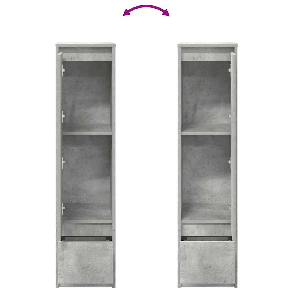 Aparador alto gris hormigón 29,5x34x119,5 cm madera ingeniería