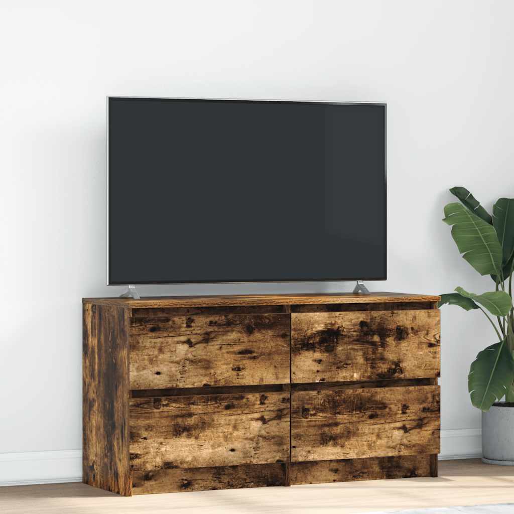 Mueble de TV madera de ingeniería negro 80x35x40 cm