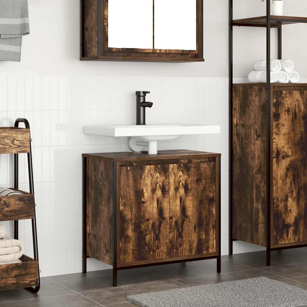 Mueble de baño con lavabo gris Sonoma 60x34,5x60 cm