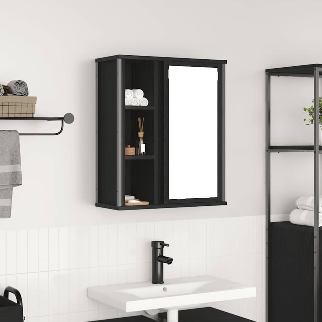 Mueble de baño de pared con espejo gris Sonoma 50x21x60 cm