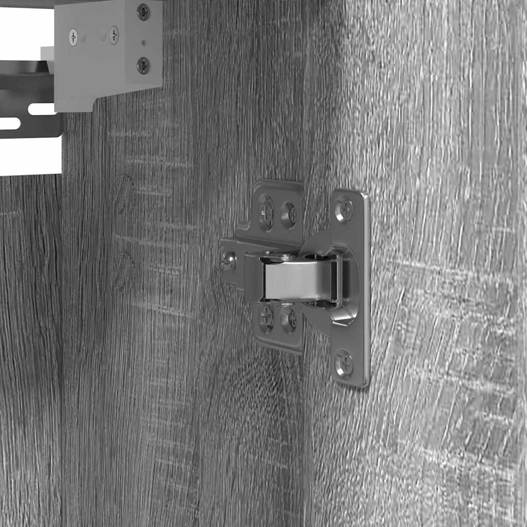 Mueble de baño de pared con espejo gris Sonoma 50x21x60 cm