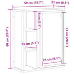 Mueble de baño de pared con espejo gris Sonoma 50x21x60 cm