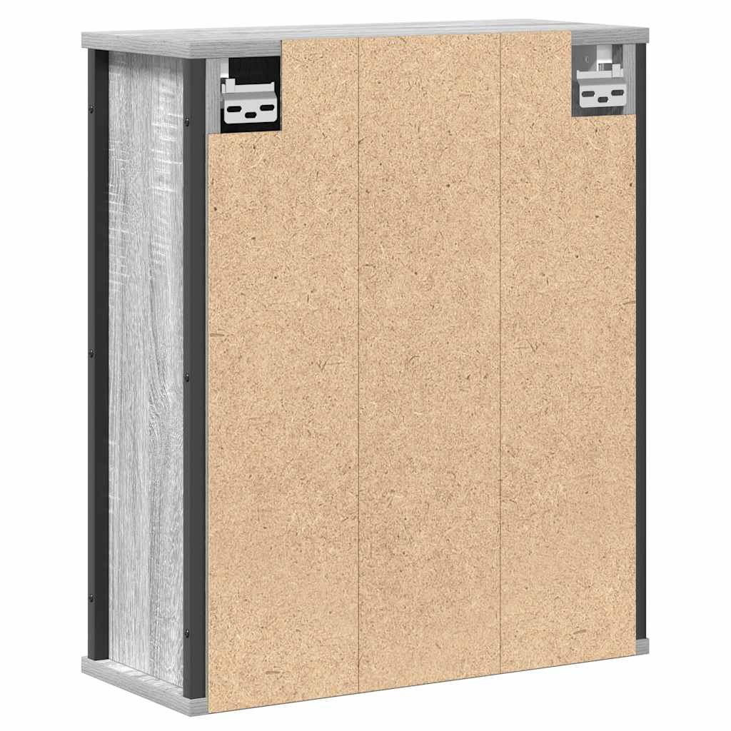 Mueble de baño de pared con espejo gris Sonoma 50x21x60 cm