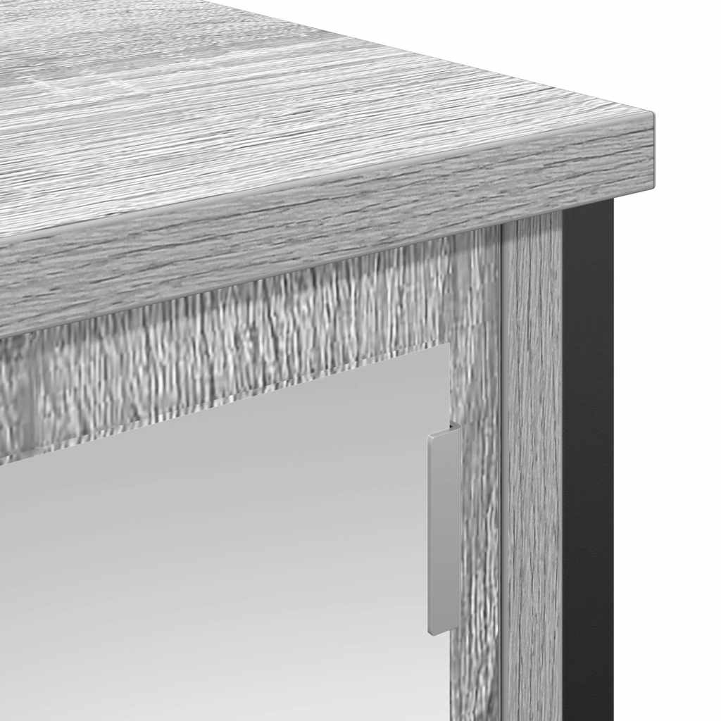 Mueble de baño de pared con espejo gris Sonoma 50x21x60 cm