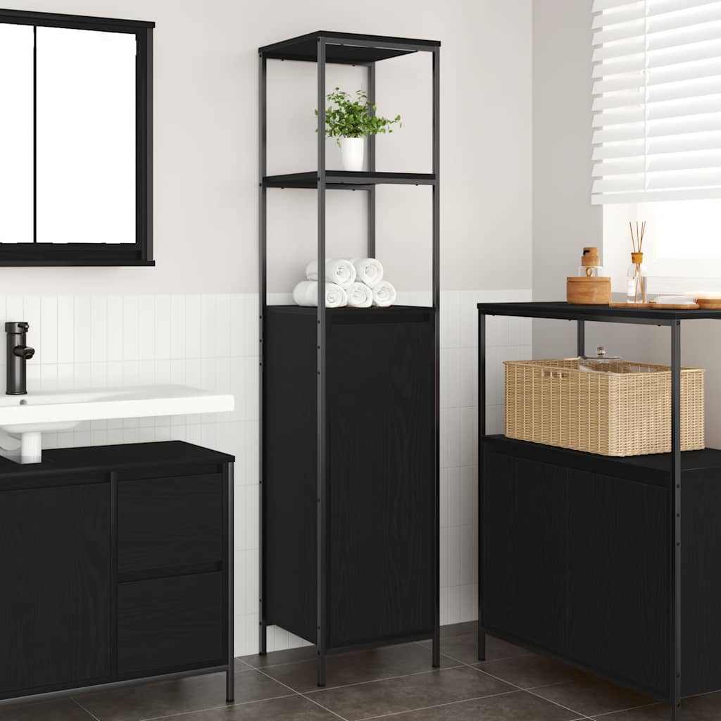 Mueble de baño con estantes gris Sonoma 36x35x165 cm