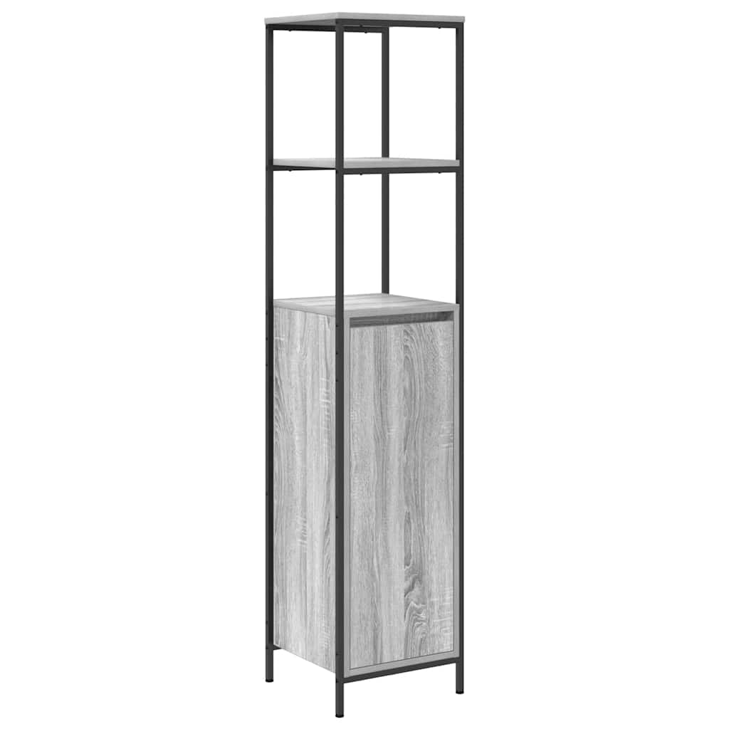 Mueble de baño con estantes gris Sonoma 36x35x165 cm