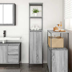 Mueble de baño con estantes gris Sonoma 36x35x165 cm