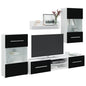 Muebles de TV 5 piezas con iluminación LED roble artesanal