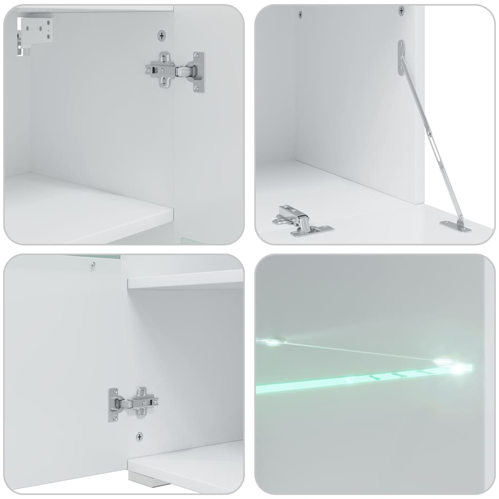 Muebles de TV 5 piezas con iluminación LED roble artesanal