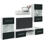 Muebles de TV 5 piezas con iluminación LED roble artesanal