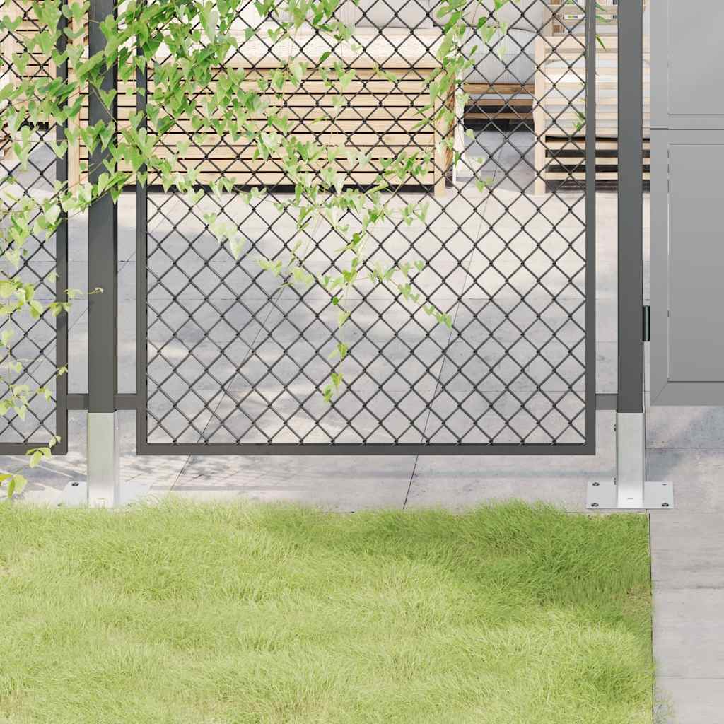 Bases para postes cuadradas 12 uds. Antracita 101x101 mm