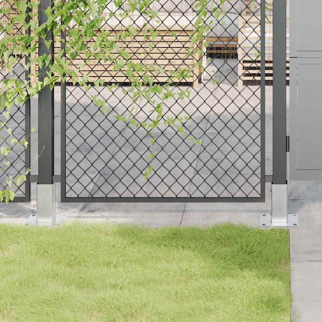 Bases para postes cuadradas 12 uds. Antracita 101x101 mm