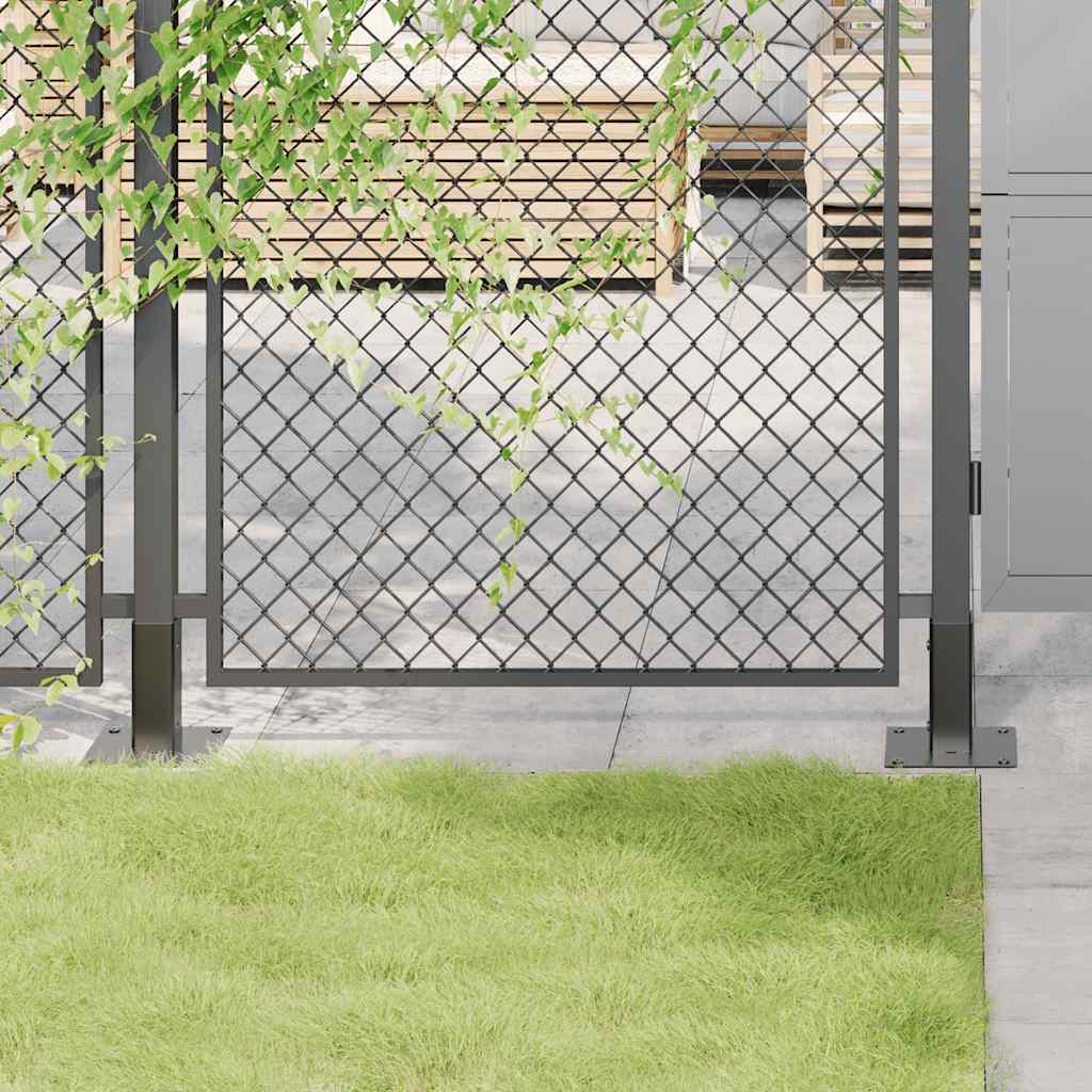 Bases para postes cuadradas 12 uds. Antracita 101x101 mm