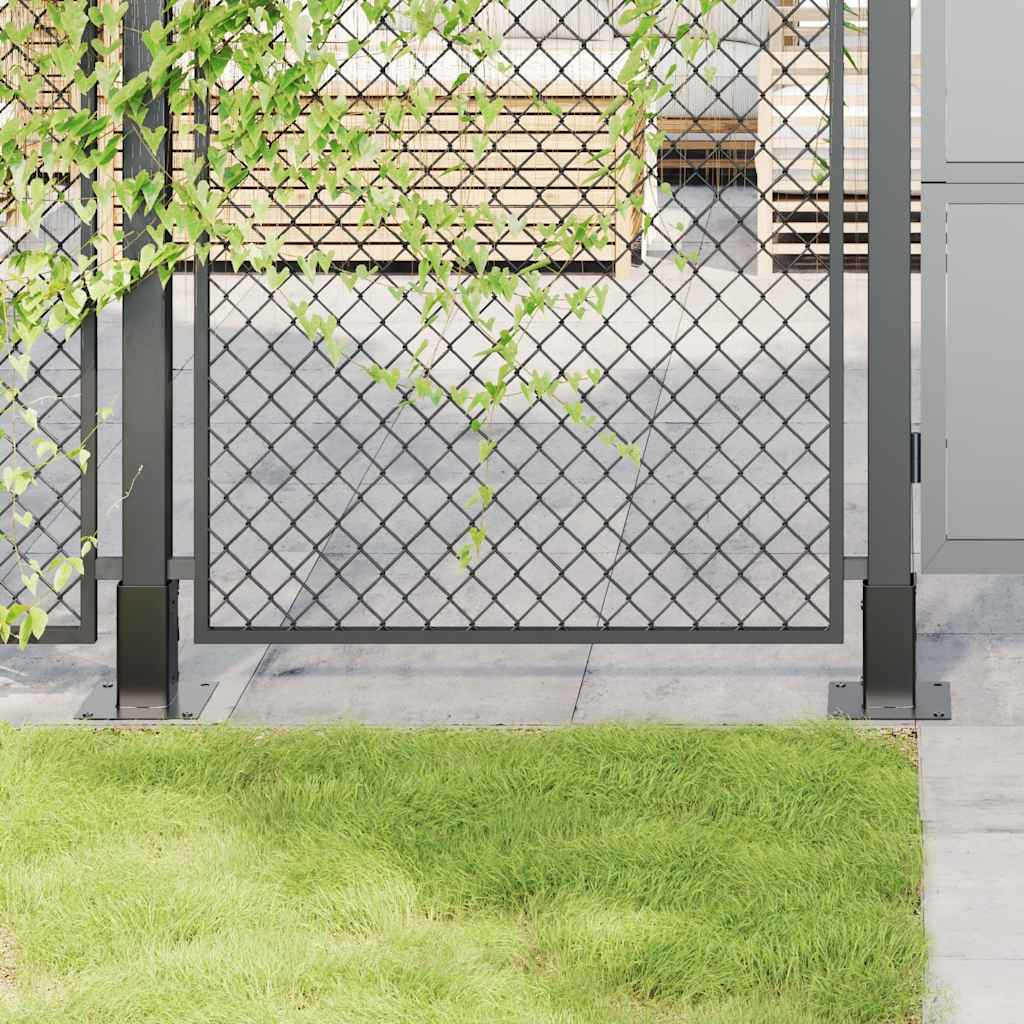 Bases para postes cuadradas 12 uds. Antracita 101x101 mm