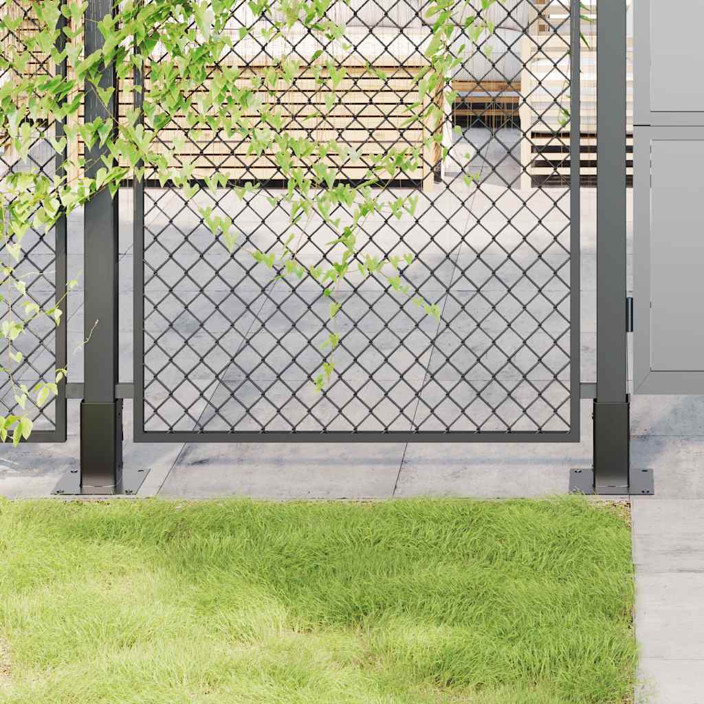 Bases para postes cuadradas 12 uds. Antracita 101x101 mm