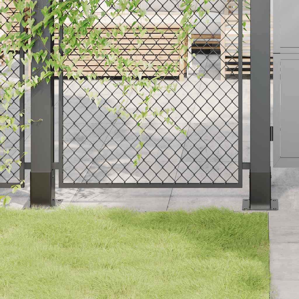 Bases para postes cuadradas 12 uds. Antracita 101x101 mm