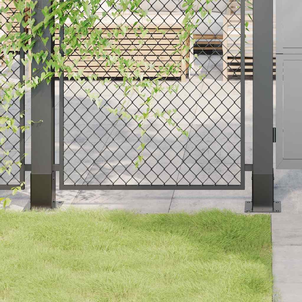 Bases para postes cuadradas 12 uds. Antracita 101x101 mm