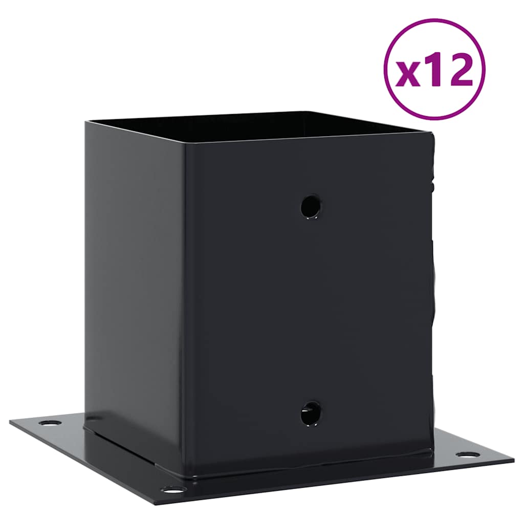 Bases para postes cuadradas 12 uds. Antracita 101x101 mm