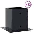 Bases para postes cuadradas 12 uds. Antracita 101x101 mm