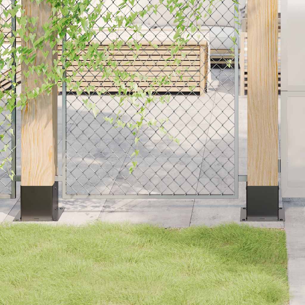 Bases para postes cuadradas 12 uds. Antracita 101x101 mm