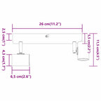 Foco de techo con focos 26 x 6,5 x 11,5 cm Metal