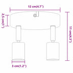 Foco de techo con focos Níquel 12 x 8 cm Acero