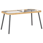 Mesa de Café Marrón y Negro 90 x 45 x 43 cm ratán sintético