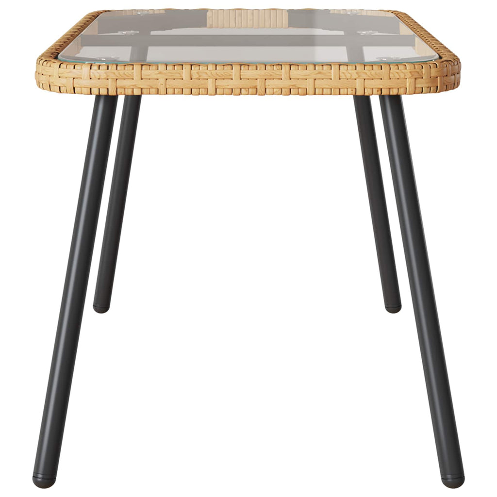 Mesa de Café Marrón y Negro 90 x 45 x 43 cm ratán sintético